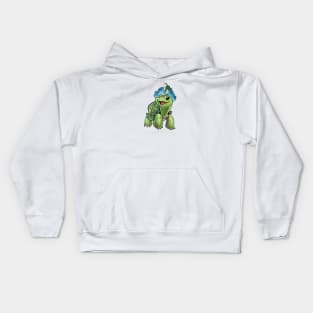 Turtle flower hat Kids Hoodie